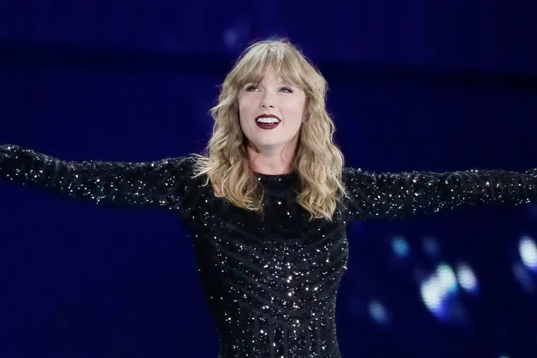 Taylor Swift performs during her Reputation Stadium Tour stop at Lincoln Financial Field in July 2018.
