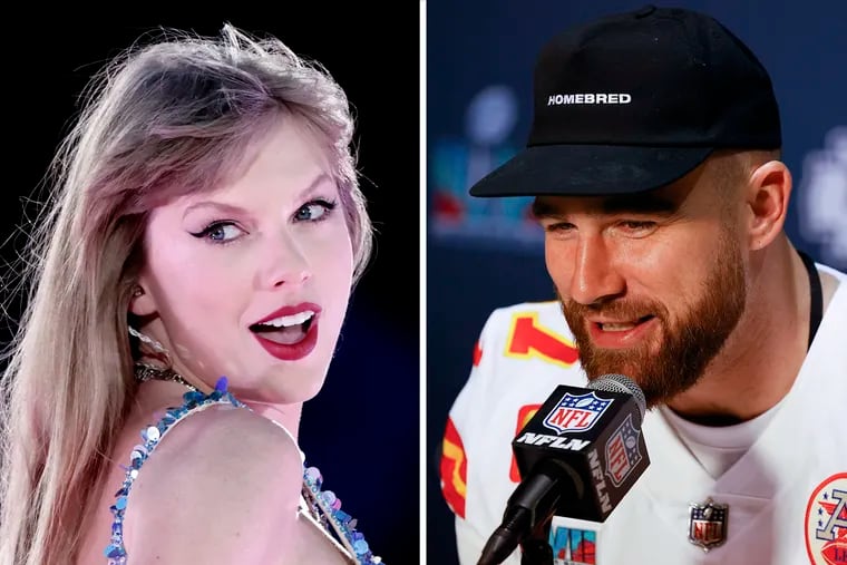 Fans have begun to speculate that Taylor Swift will bring her family to meet the Donna and Ed Kelce, mom and dad of Kansas City Chief's tight end Travis (pictured) and Eagles center Jason, at the Eagles-Chiefs game scheduled for Monday, Nov. 20, 2023 at Arrowhead Stadium.